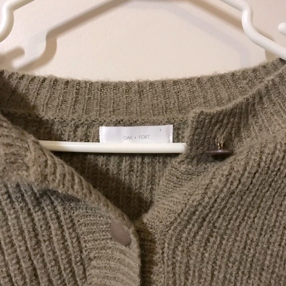 Oak+Fort Cropped Button Sweater - Picture 2 of 4